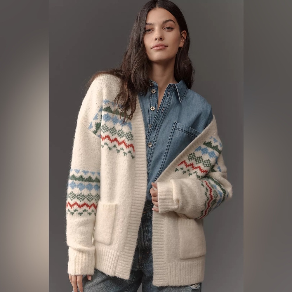 FRNCH Fairisle Cardigan Sweater